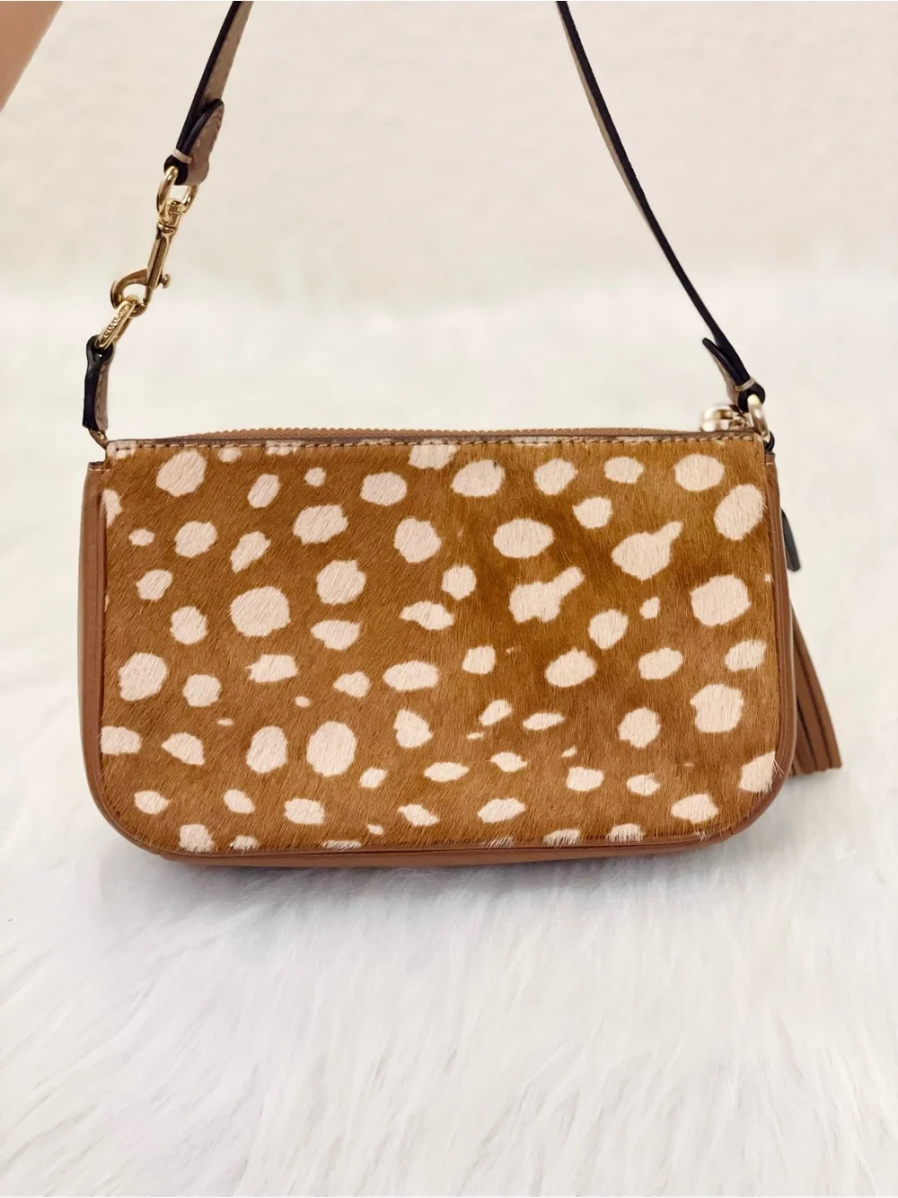 Coach Nolita 19 With Deer Print Shoulder Bag Wristlet in Brown Multi CDW35